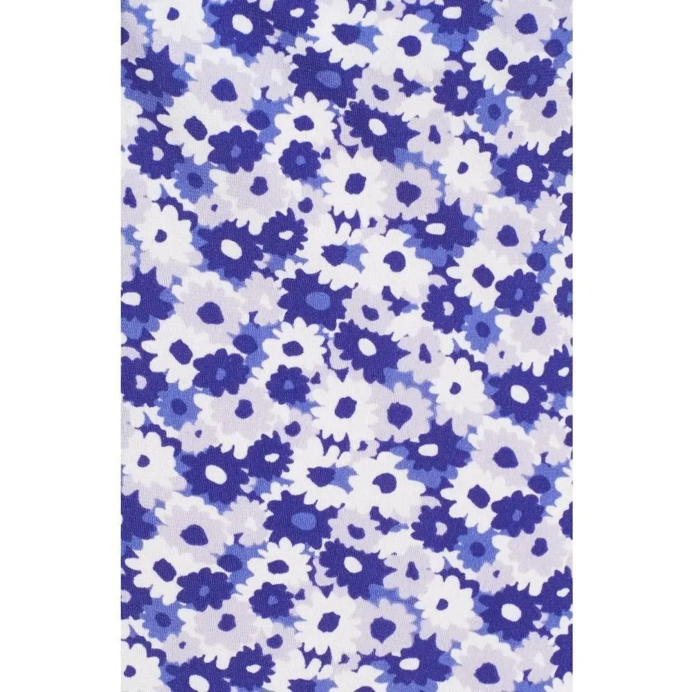 New! MICHAEL KORS Floral Print Criss-Cross Neck Dress Size Large Purple White - Picture 6 of 6